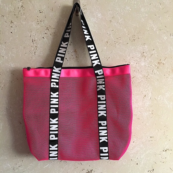 PINK VS Large Tote PINK Logo NWT RARE - Picture 5 of 8